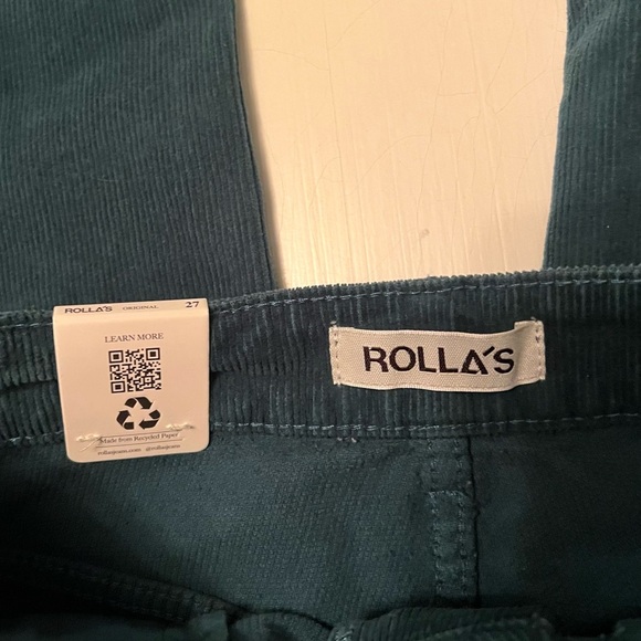 nwt ROLLA'S FREE PEOPLE original straight corduroy pant in forest green 27 - Picture 10 of 15